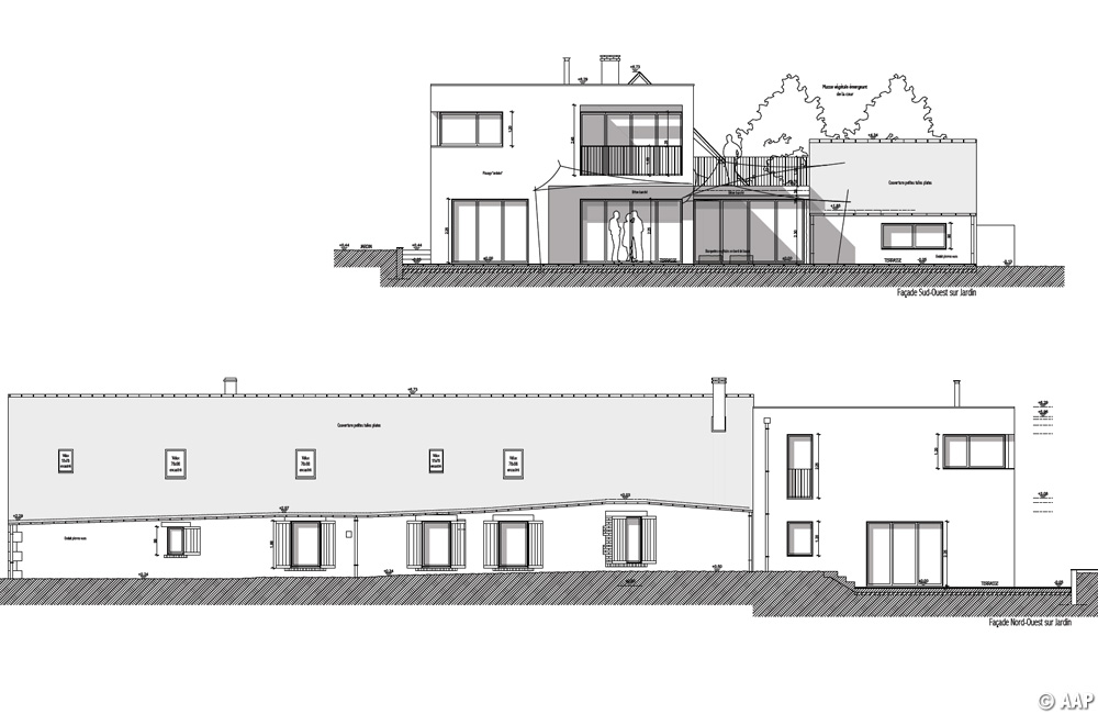 Façades Sud-Ouest et Nord-Ouest - Etat projeté