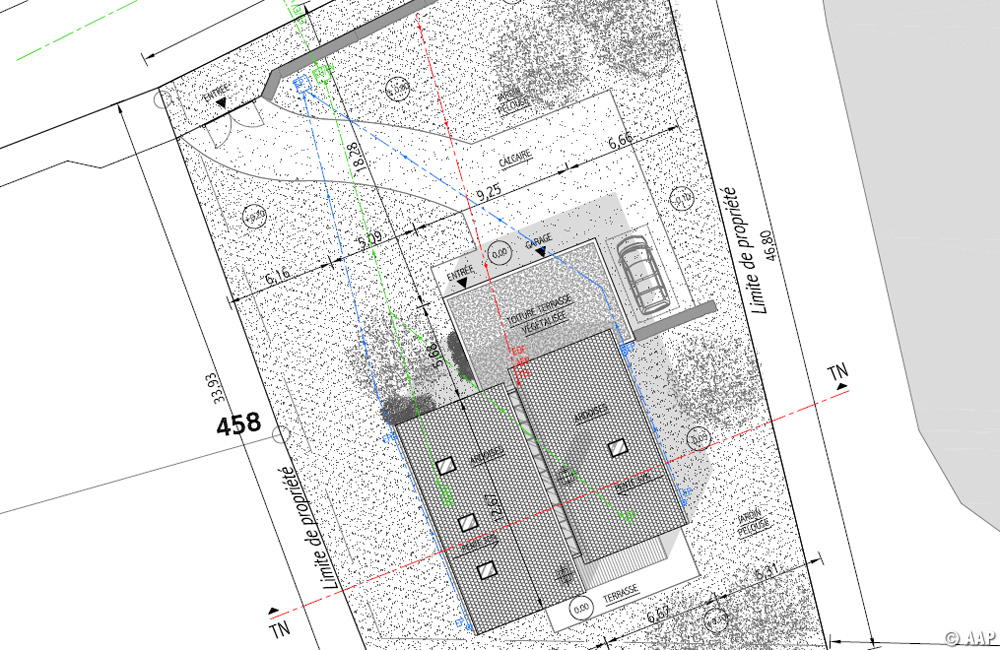 Plan de masse du terrain et de la construction