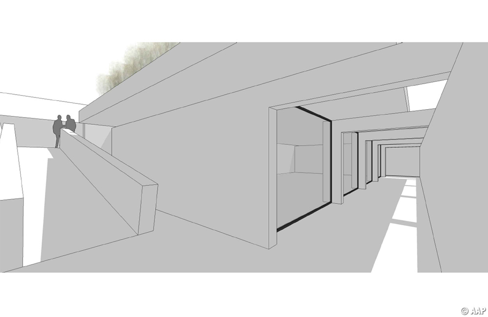 Perspective de l'accès à la salle de dégustation